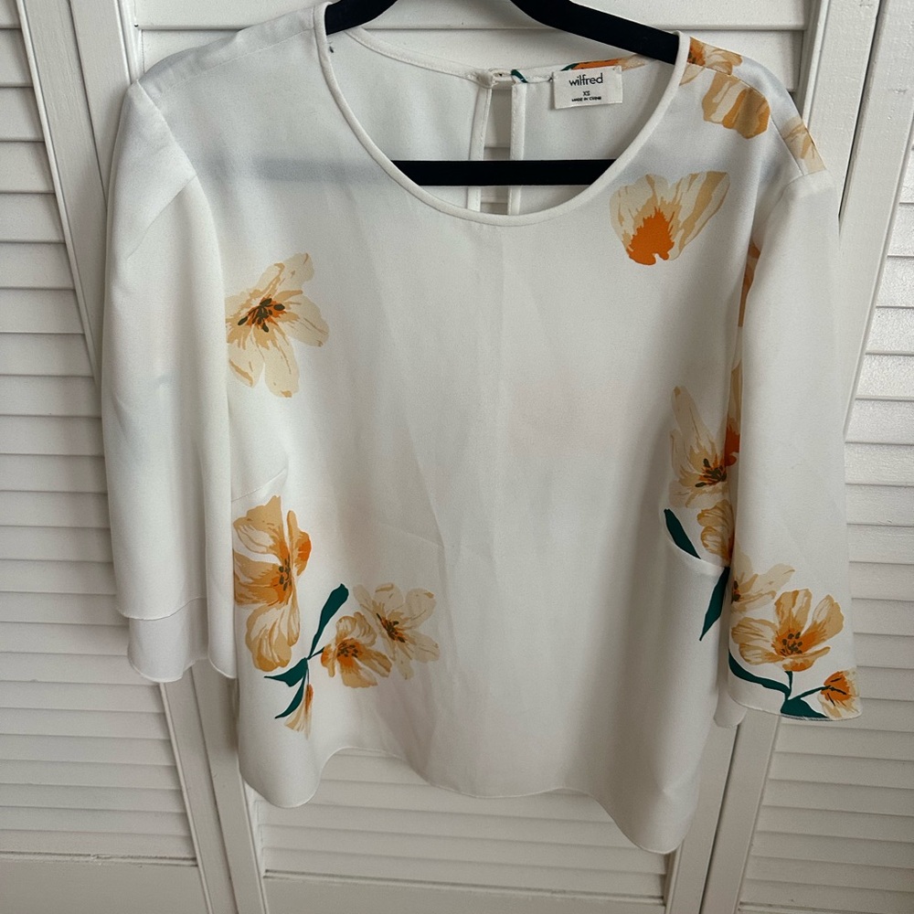 Wilfred Cream Blouse with Yellow Floral Design
